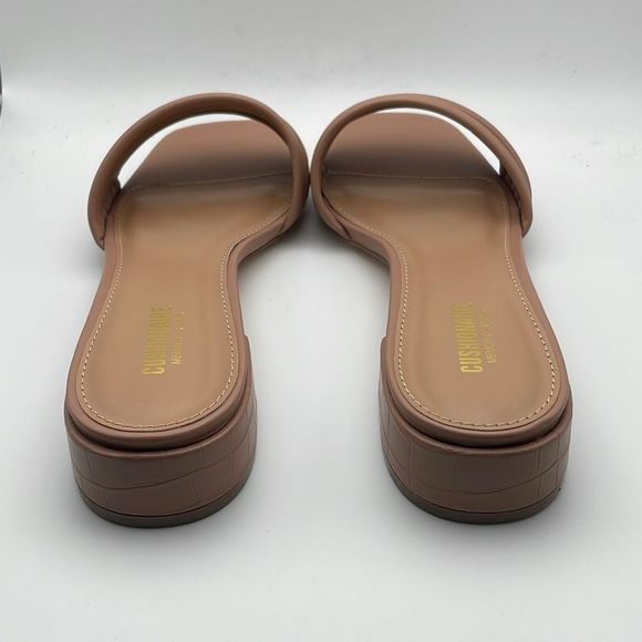 CUSHIONAIRE Women's strappy low block heel slide sandal 9 Nude - Picture 4 of 5